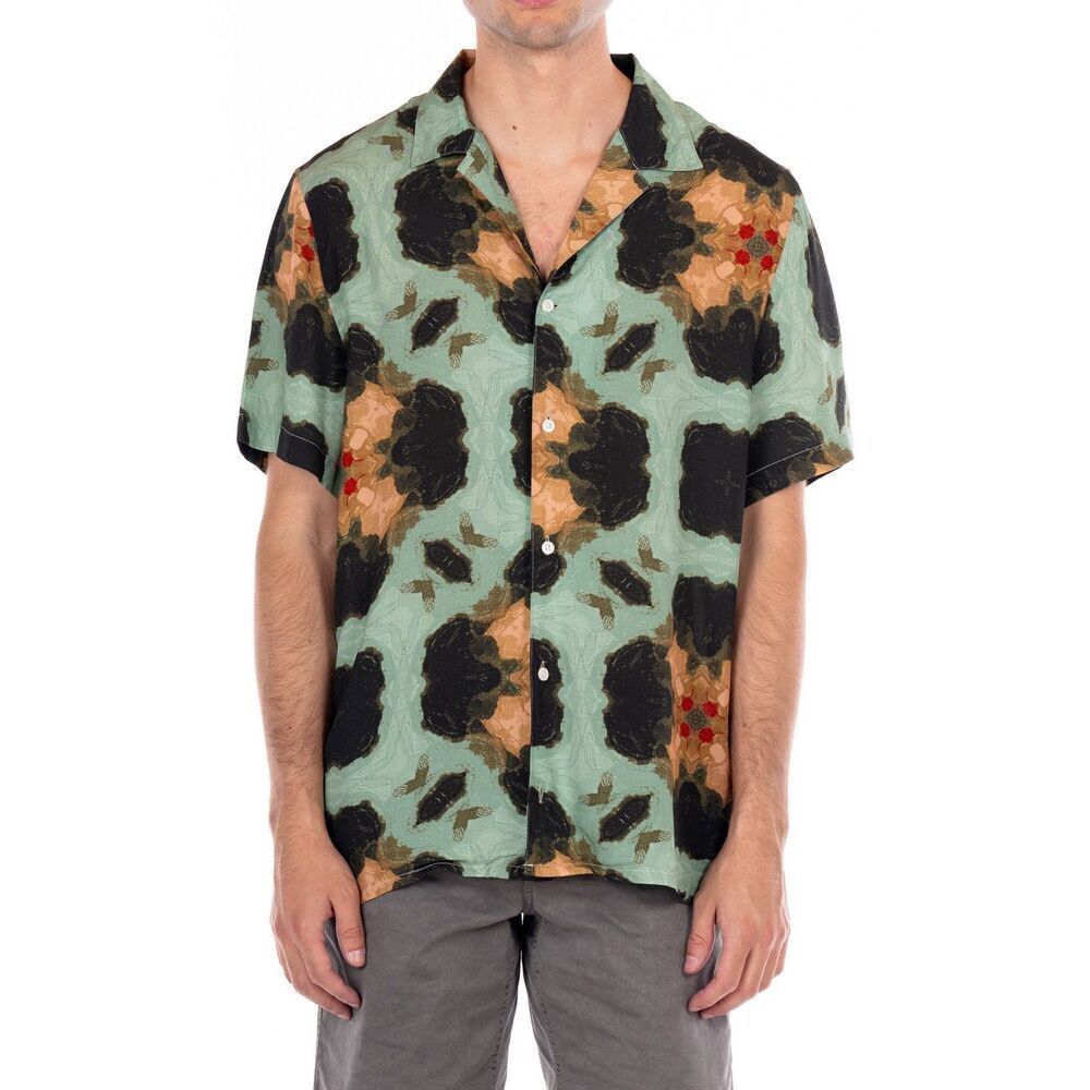 ✨OPB Men’s Rayon Short Sleeve Sz Large Shirt - Celeste/Peach✨